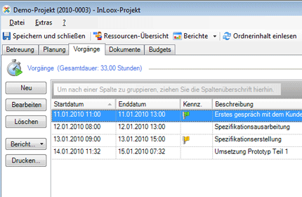 Vorgangs- und Zeiterfassung über Microsoft Outlook®  