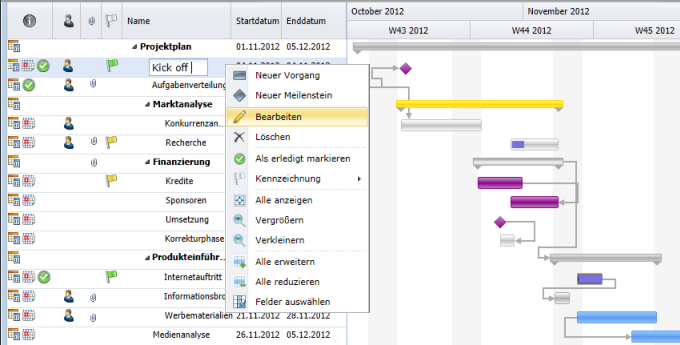 Komfortables Bearbeiten Komfortables Bearbeiten