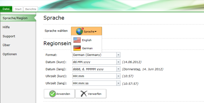 Mehrsprachige Benutzeroberfläche Mehrsprachige Benutzeroberfläche