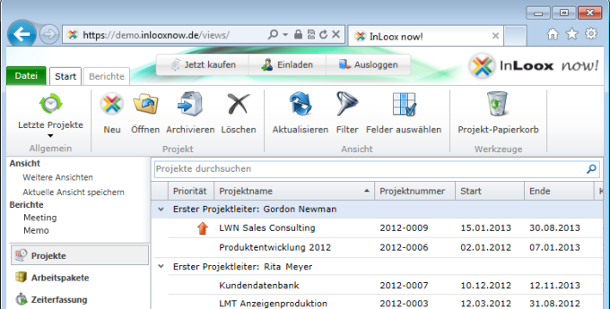 Projektliste Projektliste