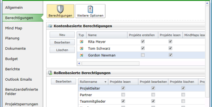 Rollen und Konten Rollen und Konten