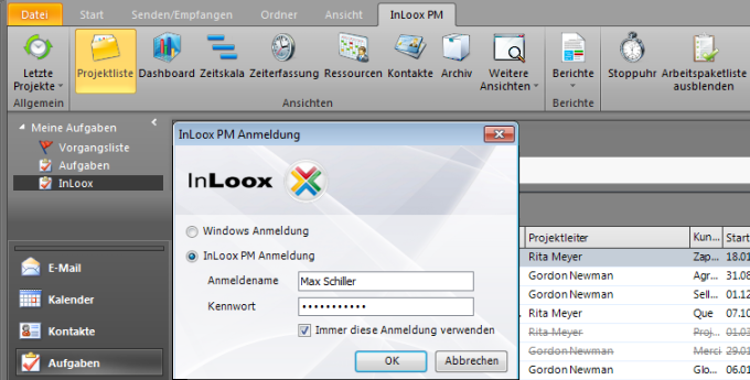 InLoox PM Kontakte InLoox PM Kontakte