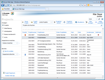 <b>Projektliste</b> – alle laufenden und abgeschlossenen Projekte in InLoox Web App auf einen Blick.
