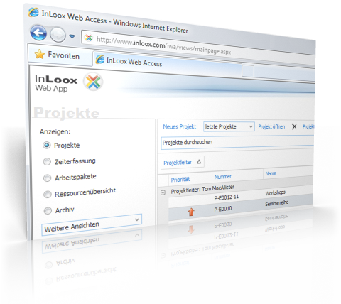 InLoox Web App Projektliste