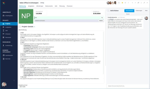 InLoox Projektbeschreibung: die 7 W-Fragen für den Projektstart