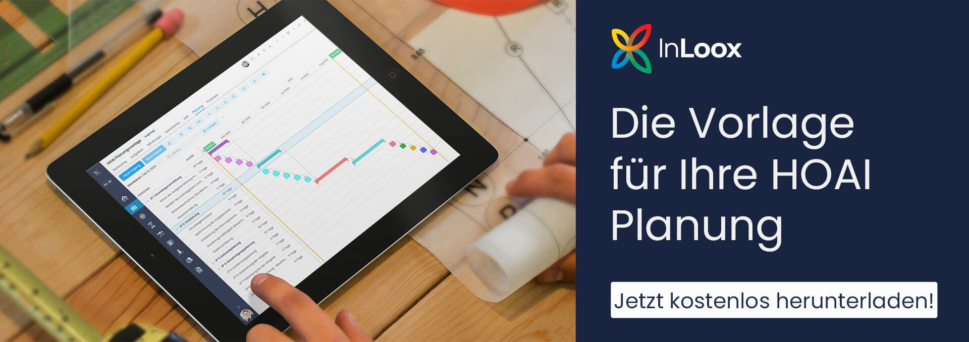 InLoox Vorlage: Bauprojektplan nach HOAI