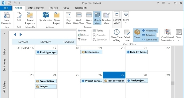 InLoox 9 for Outlook Global Calendar