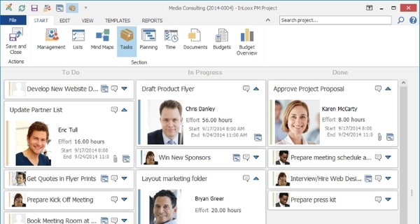 InLoox 9 for Outlook Kanban