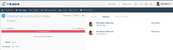 InLoox 9 Web App History