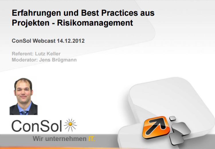 ConSol-Webcast zum Thema Risikomanagement in Projekten