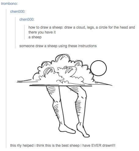 How to draw a sheep according to tumblr