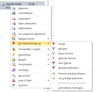 E-Mails als Aufgabe in Outlook