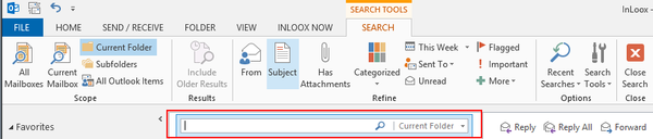 Outlook Search Toolbar