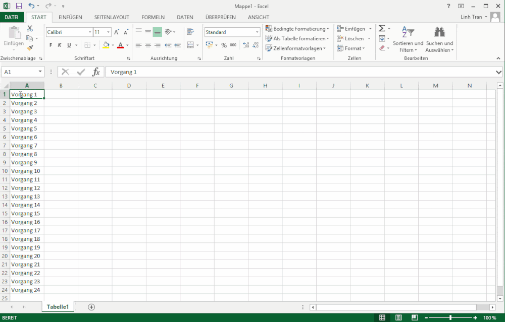 Excel Daten in InLoox Planung kopieren 