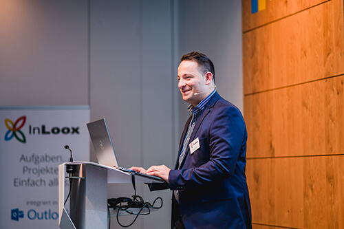 Referent im Anwender-Stream: Marco Grano (Foto: ©InLoox GmbH; Fotografin: Mica Zeitz)