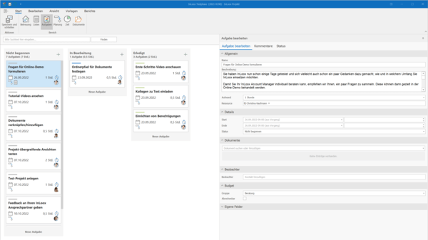 InLoox 11 Screenshot Kanban-Board