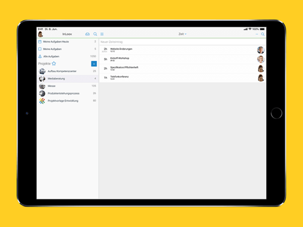 Zeiterfassung mit InLoox Mobile App für iOS und Android