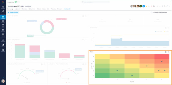 InLoox Dashboard Widget Risiko Matrix