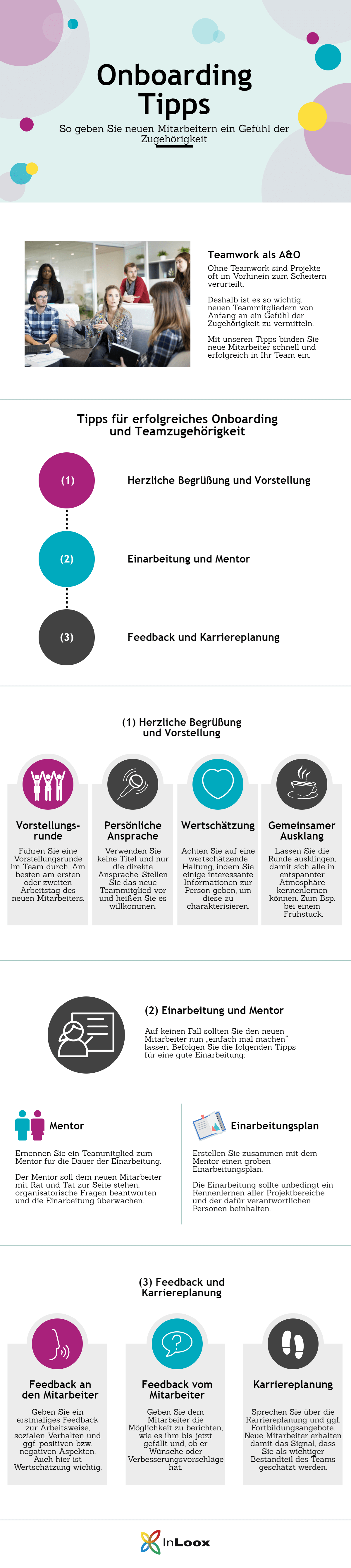 Infografik: Onboarding Tipps für neue Mitarbeiter