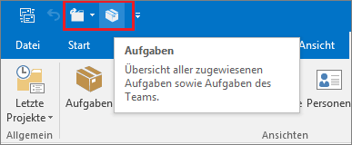Hinterlegen von InLoox-Funktionen in die Outlook-Schnellzugriffleiste