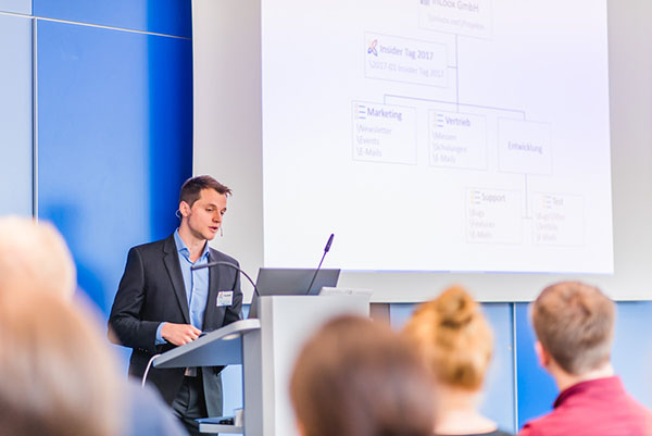 InLoox Insider Tag 2017: Vortrag "Individuelles InLoox - Die Dokumentenstruktur für das Unternehmen anpassen" von InLoox Entwickler Martin Grünert 