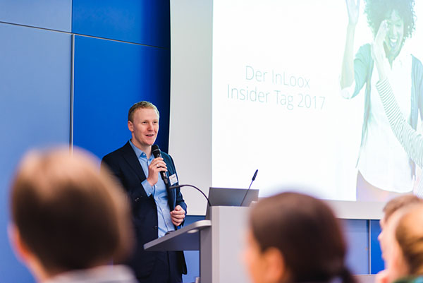 InLoox Insider Tag 2017: InLoox Gründer und Geschäftsführer Dr. Andreas Tremel begrüßt die Teilnehmer