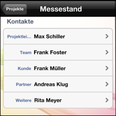InLoox Mobile Apps - Projektkontakte