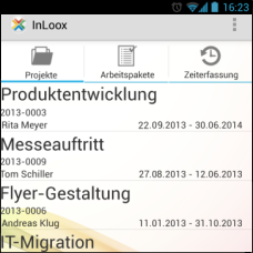 InLoox Mobile Apps - Projektliste