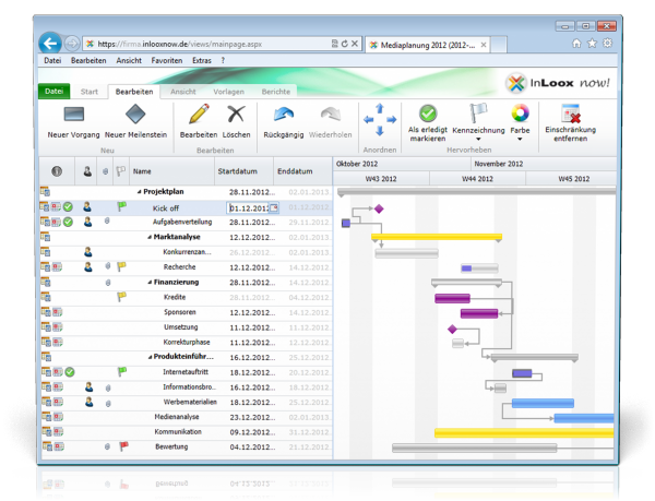 InLoox now! Planungsansicht