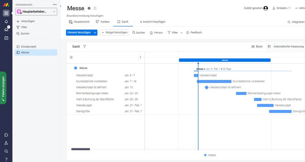 Monday.com - Gantt Chart
