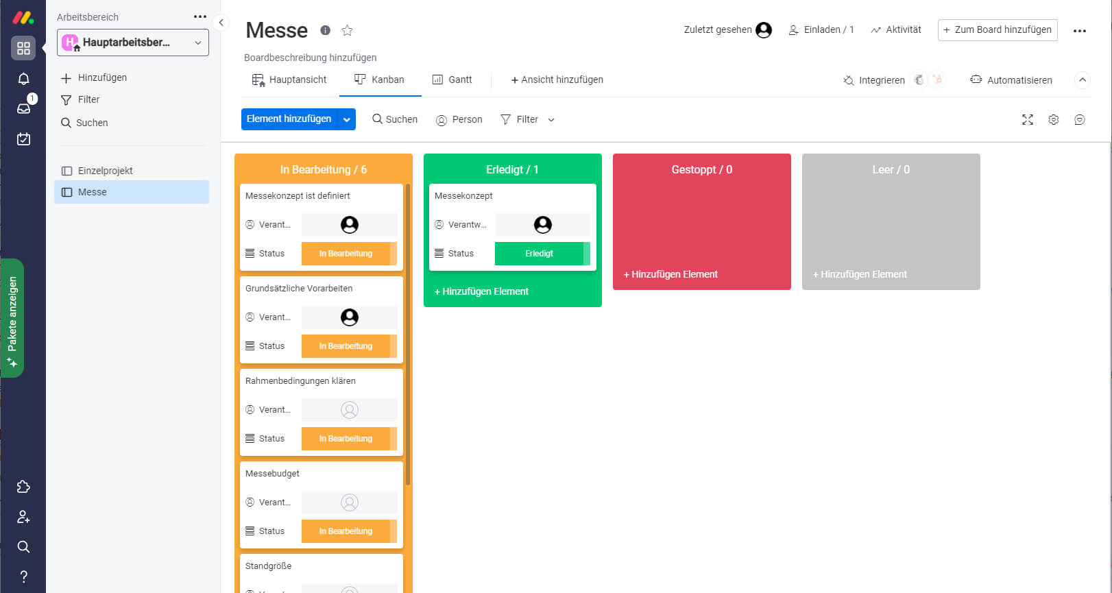 Monday.com - Kanban