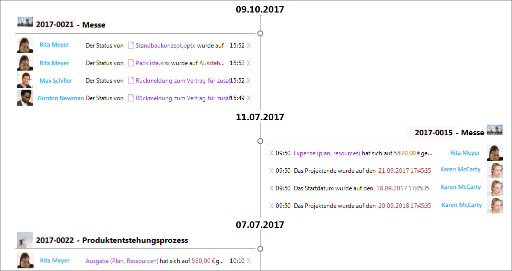 Automatische Erfassung von Änderungen am Projekt