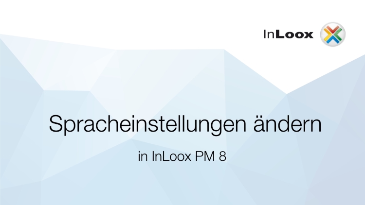 Ändern der Sprache in InLoox PM 8