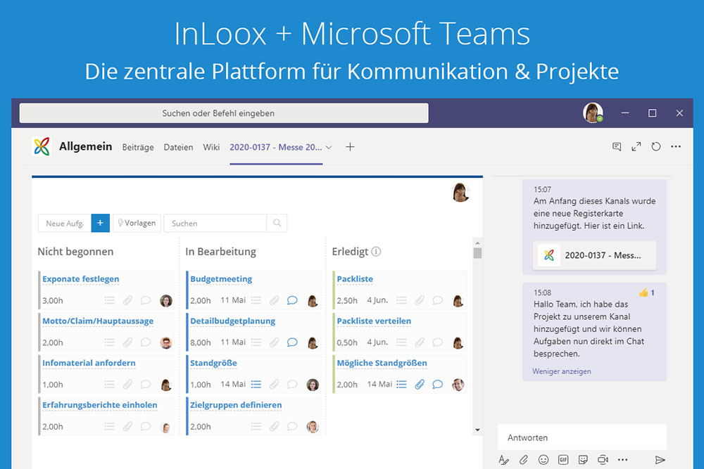 NEU: Ab sofort können Sie InLoox auch mit Microsoft Teams verknüpfen 