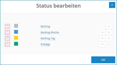 So bearbeiten Sie den Kanban-Status in der InLoox Web App