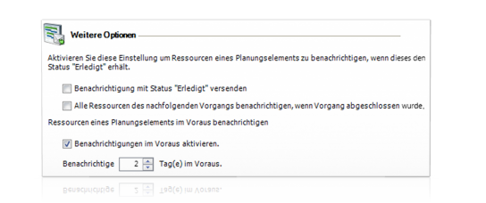 Vorab-Erinnerung per E-Mail - InLoox PM 7.5