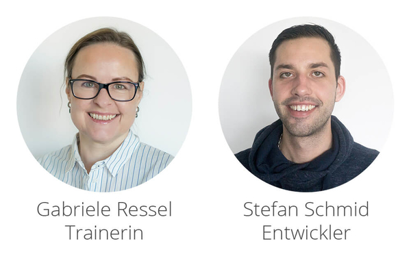 Willkommen im Team: Trainerin Gabriele Ressel und Entwickler Stefan Schmid