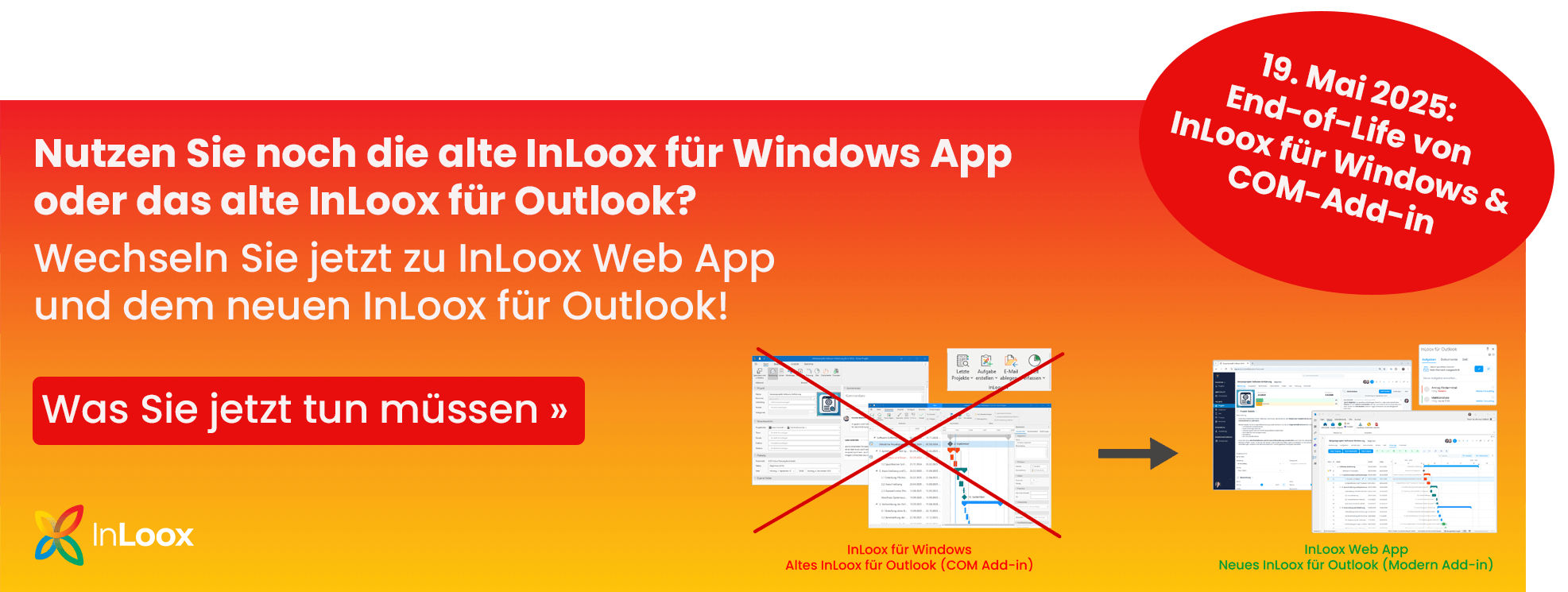 Wechseln Sie jetzt von den alten InLoox App zu InLoox Web App und dem neuen InLoox für Outlook Add-in!