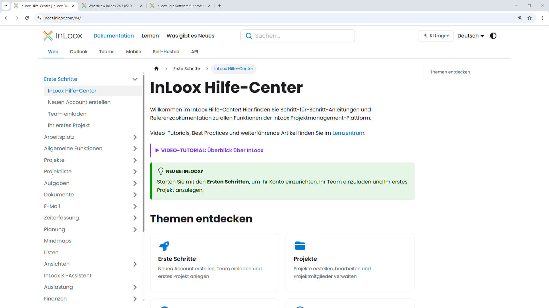 Neues durchsuchbares InLoox Hilfe-Center mit KI-Assistenten. © InLoox GmbH