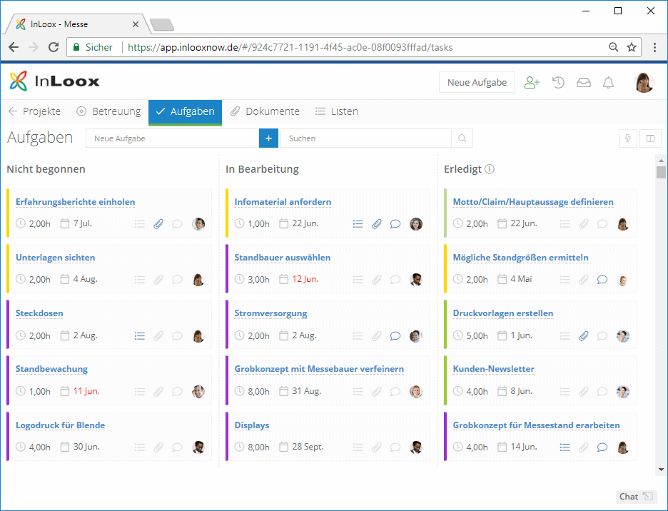 Abb. 2: Screenshot InLoox Starter Edition