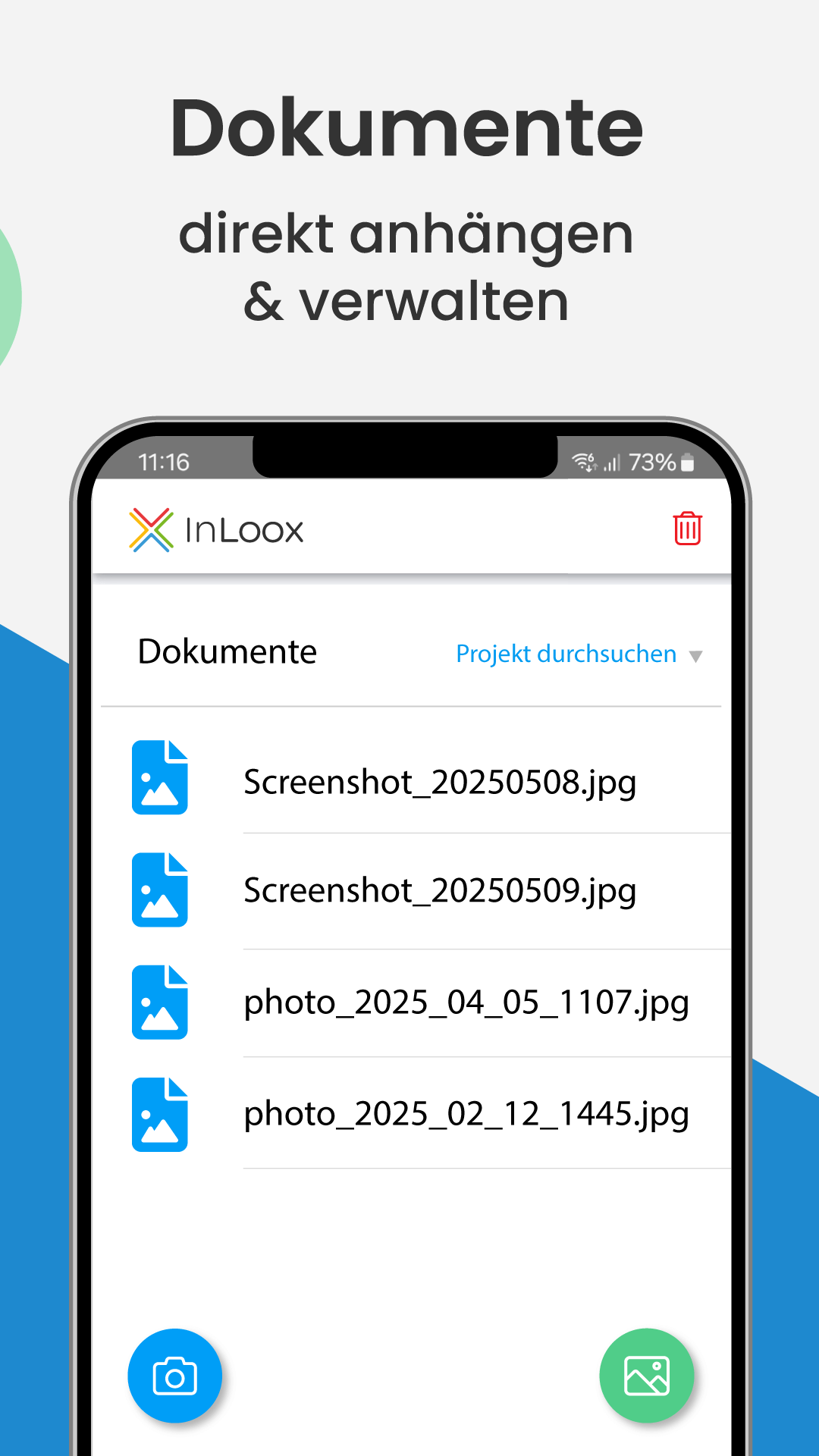 InLoox Mobile App - Dokumente + Bilder anhängen