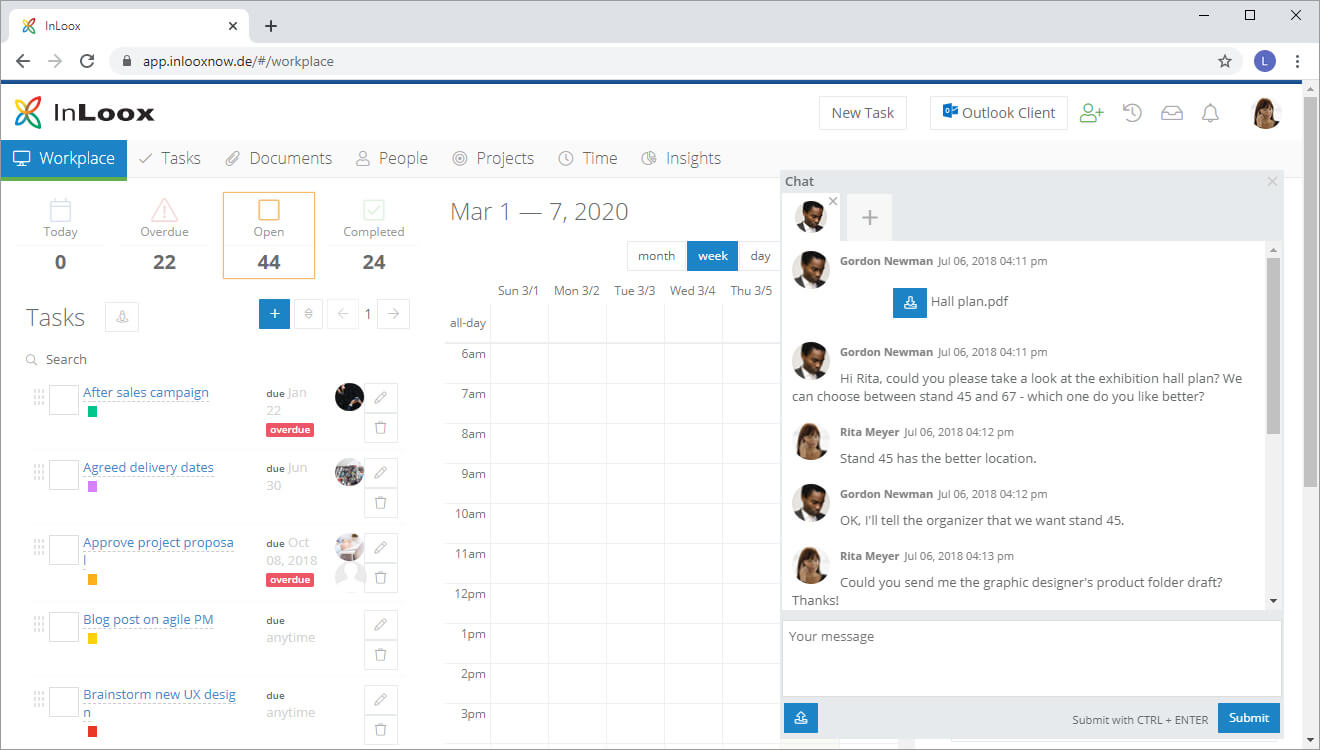 InLoox Web App - Chat