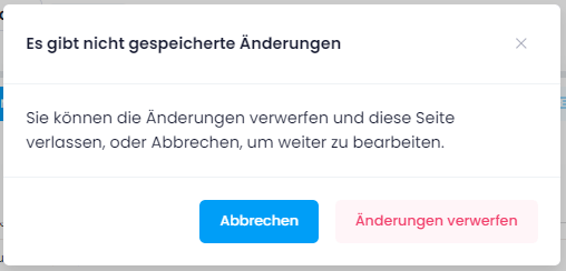 Gantt-Planung: Hinweis zu nicht gespeicherten Änderungen