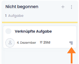 In Planung verknüpfte Aufgabe