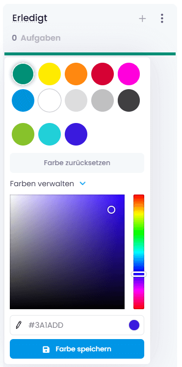 Neuer Farbpicker: individuelle Farben einstellen