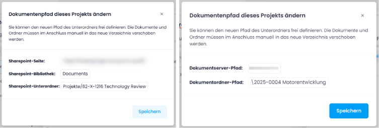 Ändern des Dokumentenpfads (bei Nutzung von SharePoint Online bzw. einem FileServer)