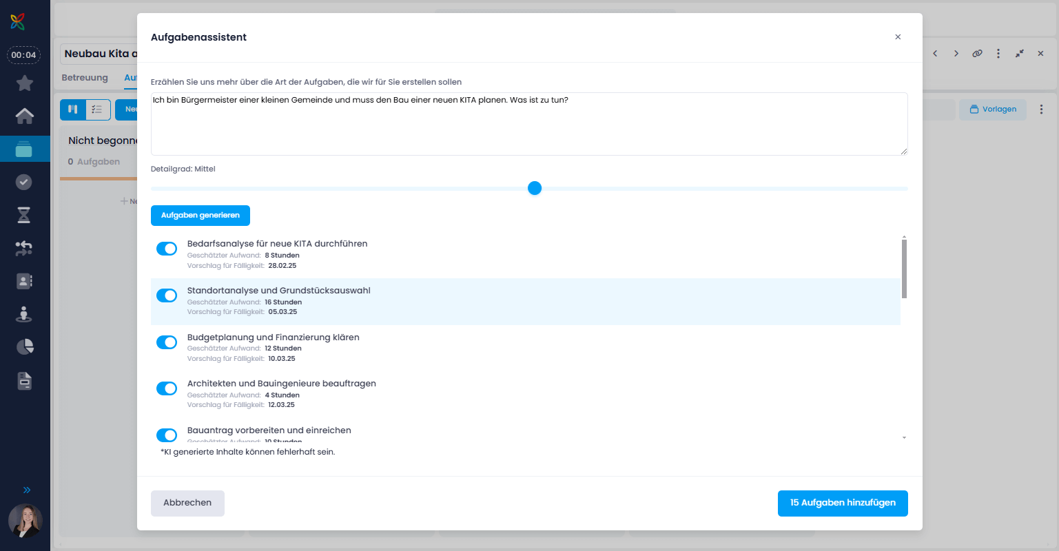 KI-Aufgabenassistent in InLoox