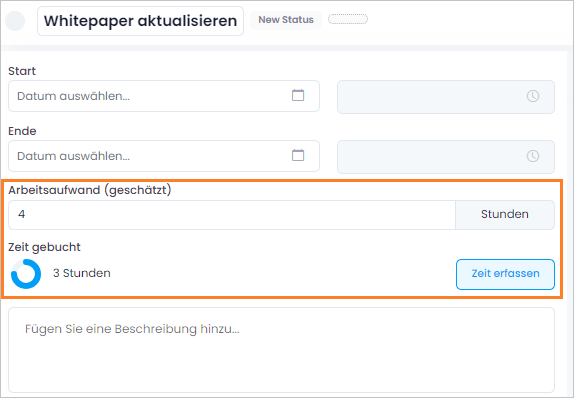 Geplante vs. erfasse Zeit bei Aufgaben