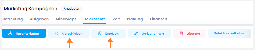 Dokumente ersetzen und verschieben