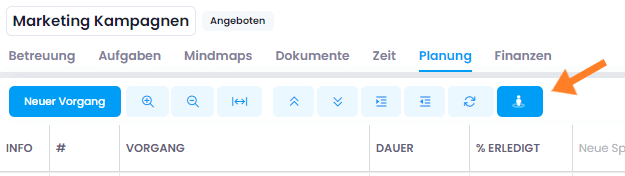 Ressourcen-Übersicht in Planung einblenden